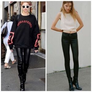 Rag & Bone Black Lamb Leather Pants Size 30